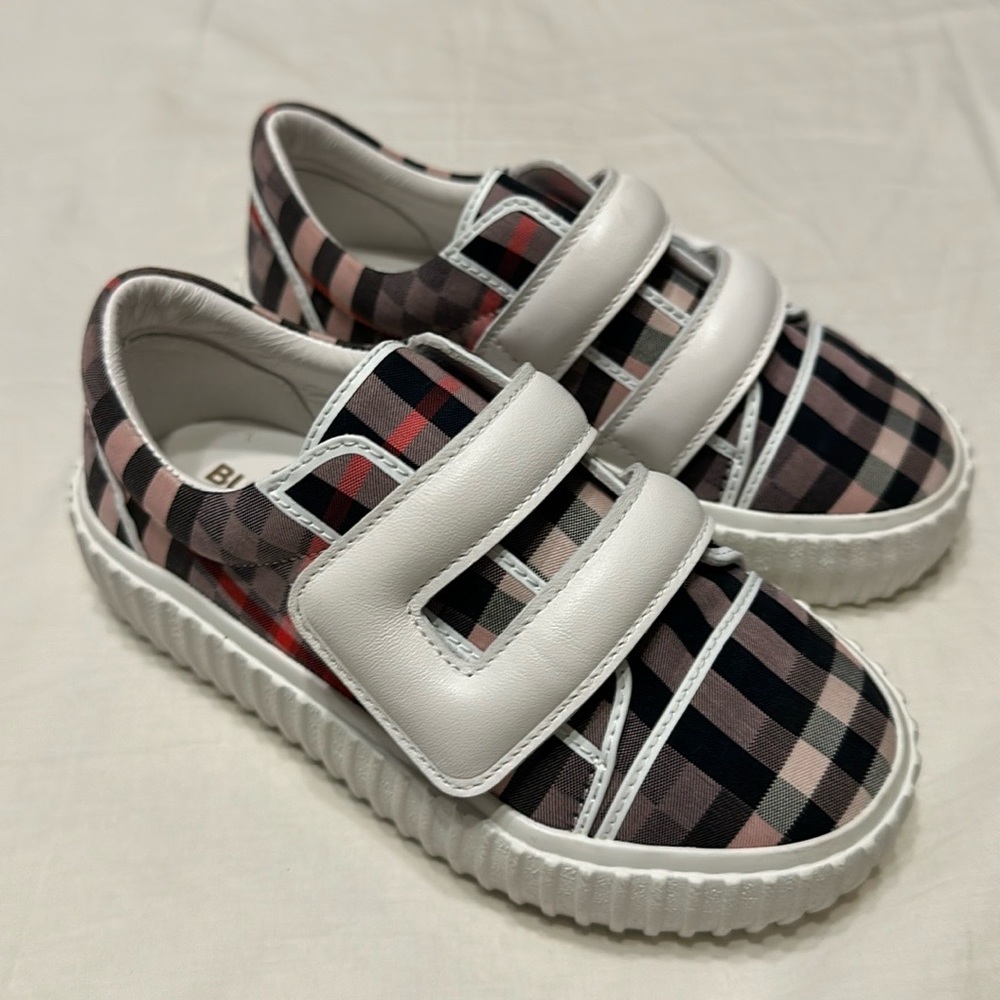 Burberry Kids' Mark Check Sneaker, Pale Rose IP Check 28 EU Little Kid